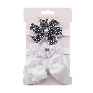 Pink Hair Elastic Bowknot Girls 3Pcs Kids Headband Hairband Set